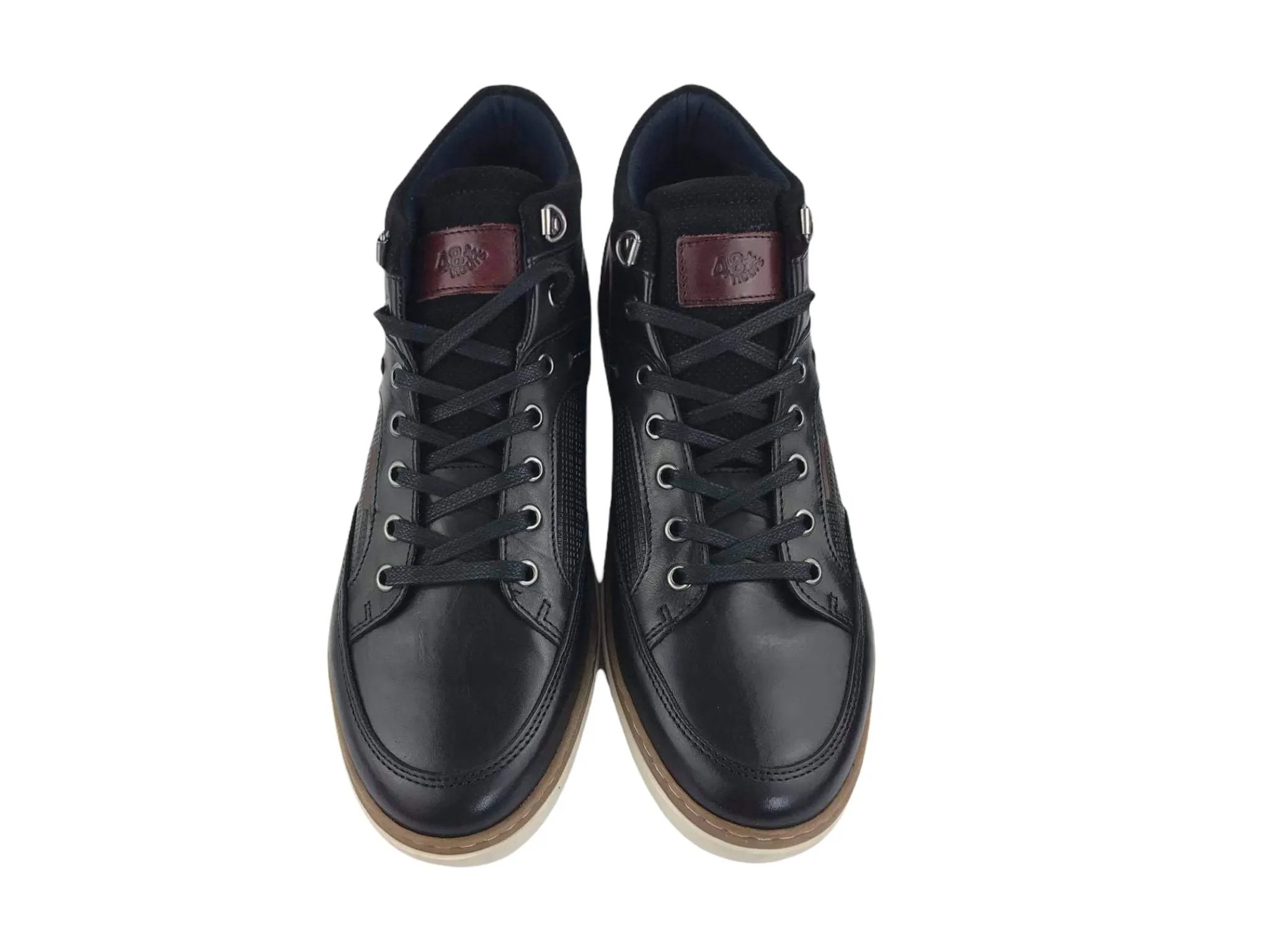 48 Hours | Botines hombre cremalleras y cordones piel negros Singapur