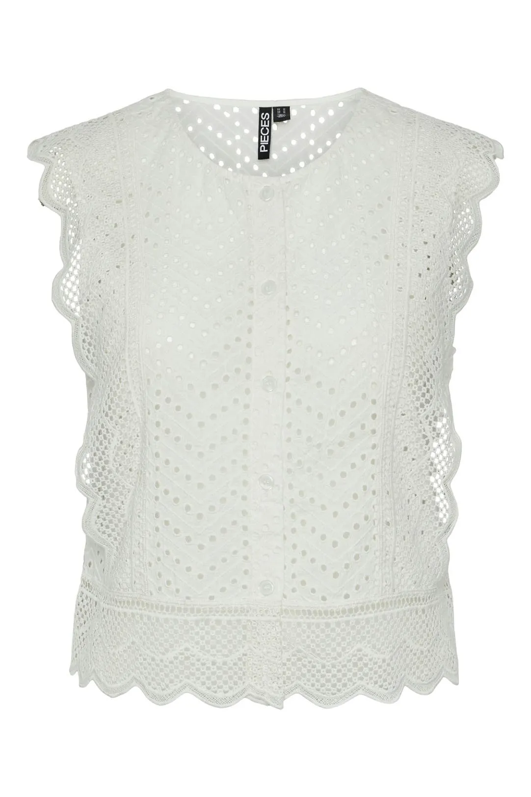 BLUSA LENCERA ENCAJE PCKARISMA BLANCO