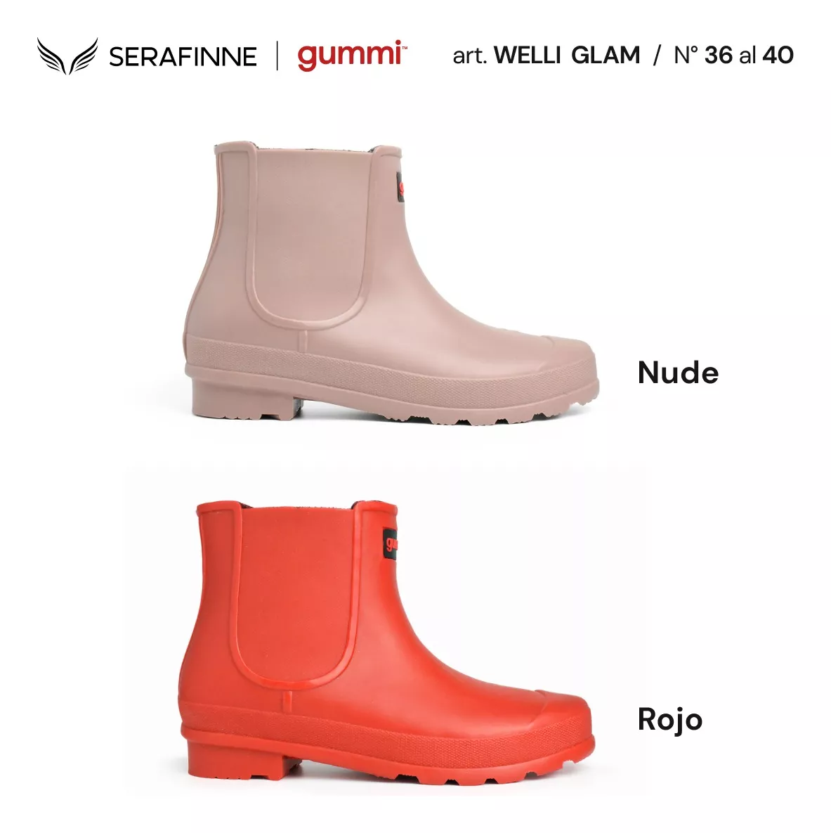 Bota De Lluvia Corta Impermeable De Mujer Gummi Welli Gotta