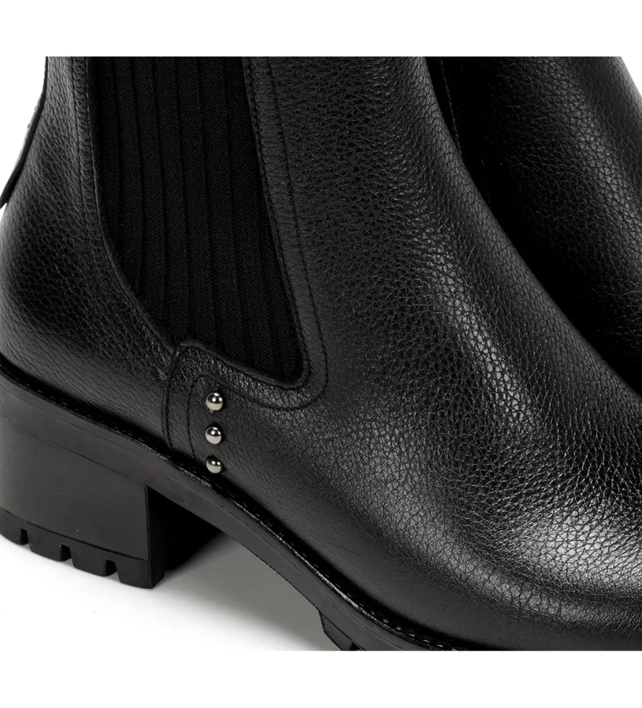 Botines de piel D8824-IN negro