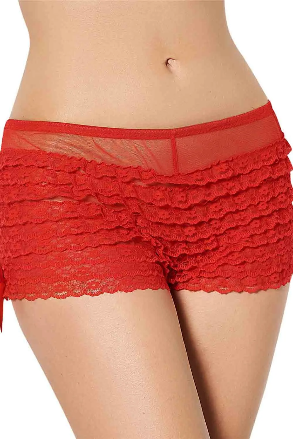 Boyshorts de encaje rojo