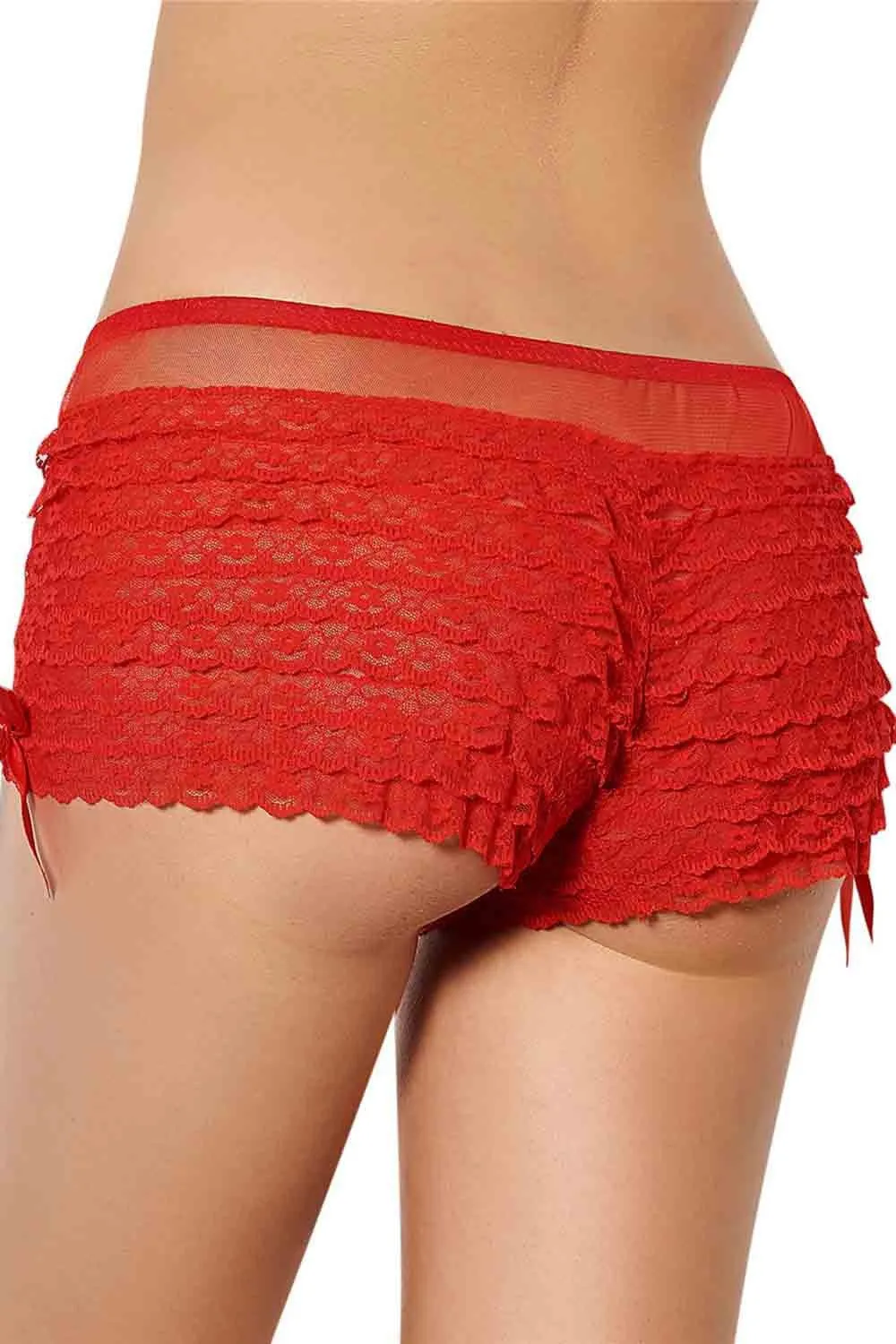 Boyshorts de encaje rojo