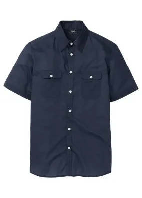 Camisa ligera de manga corta Azul marino