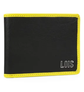 Cartera de piel RFID  206708 color negro-amarillo