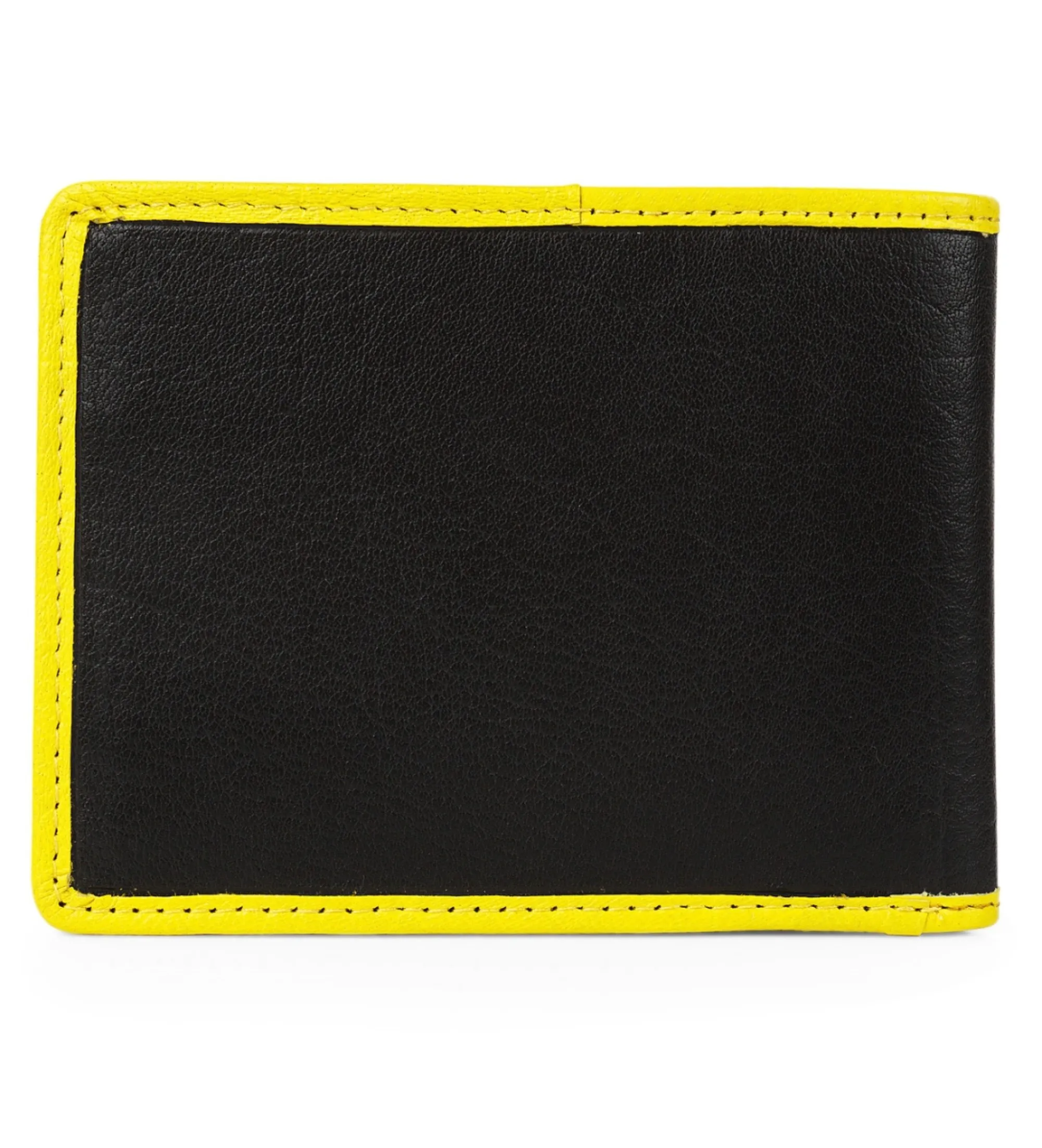 Cartera de piel RFID  206708 color negro-amarillo