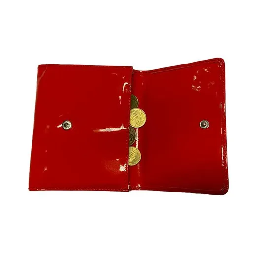 Cartera de vinilo rojo alas murciélago