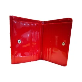 Cartera de vinilo rojo alas murciélago