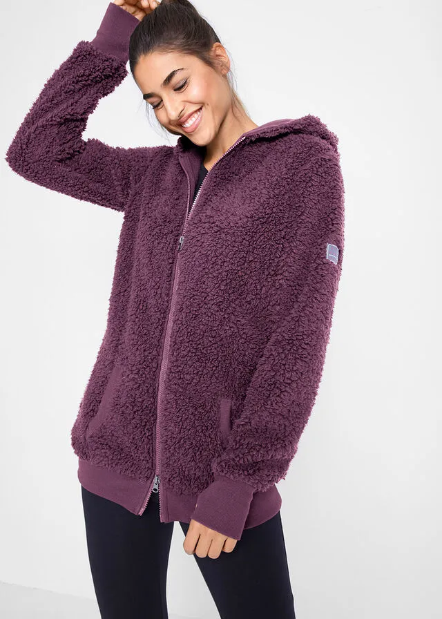 Chaqueta de forro polar morado intenso