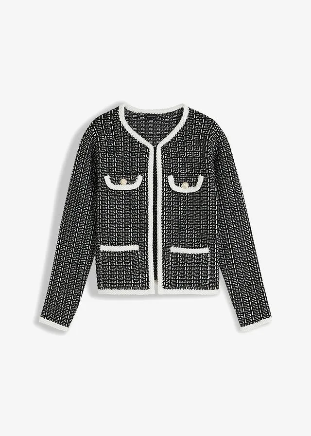 Chaqueta de punto Negro-crema