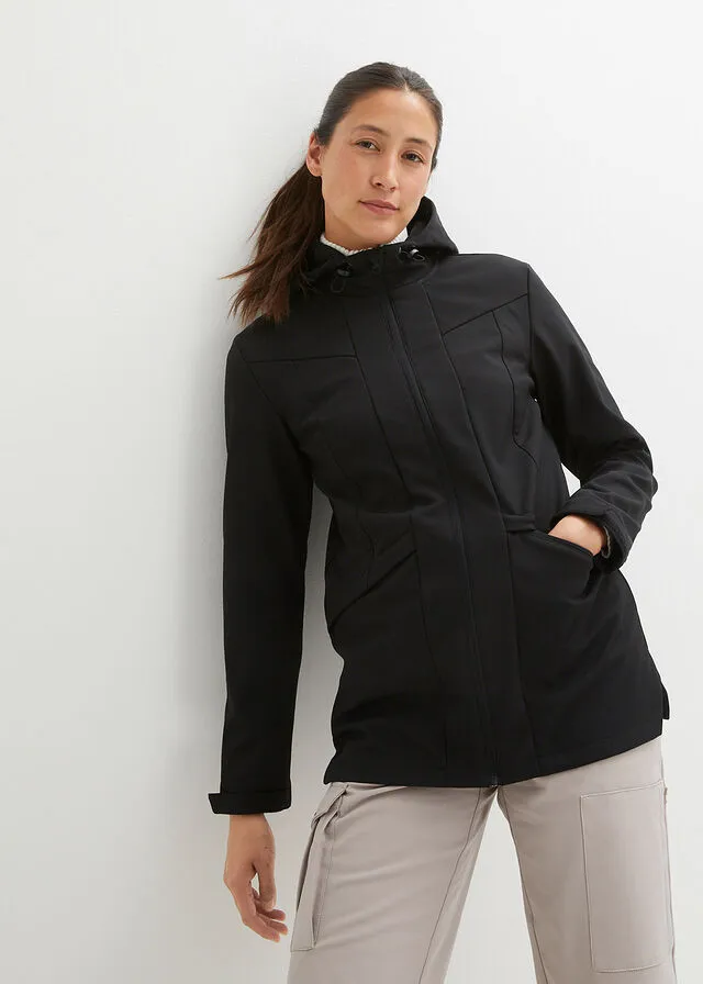 Chaqueta de tejido Softshell Negro