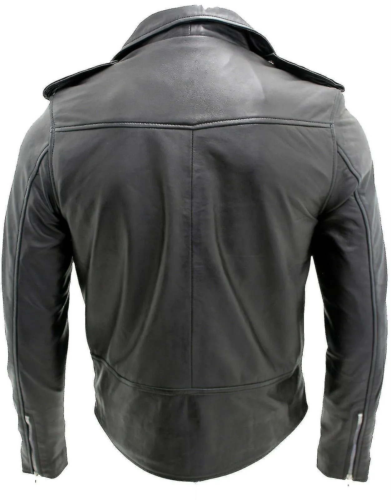 Chaqueta motera de cuero Brando negra para hombre Clover ABC