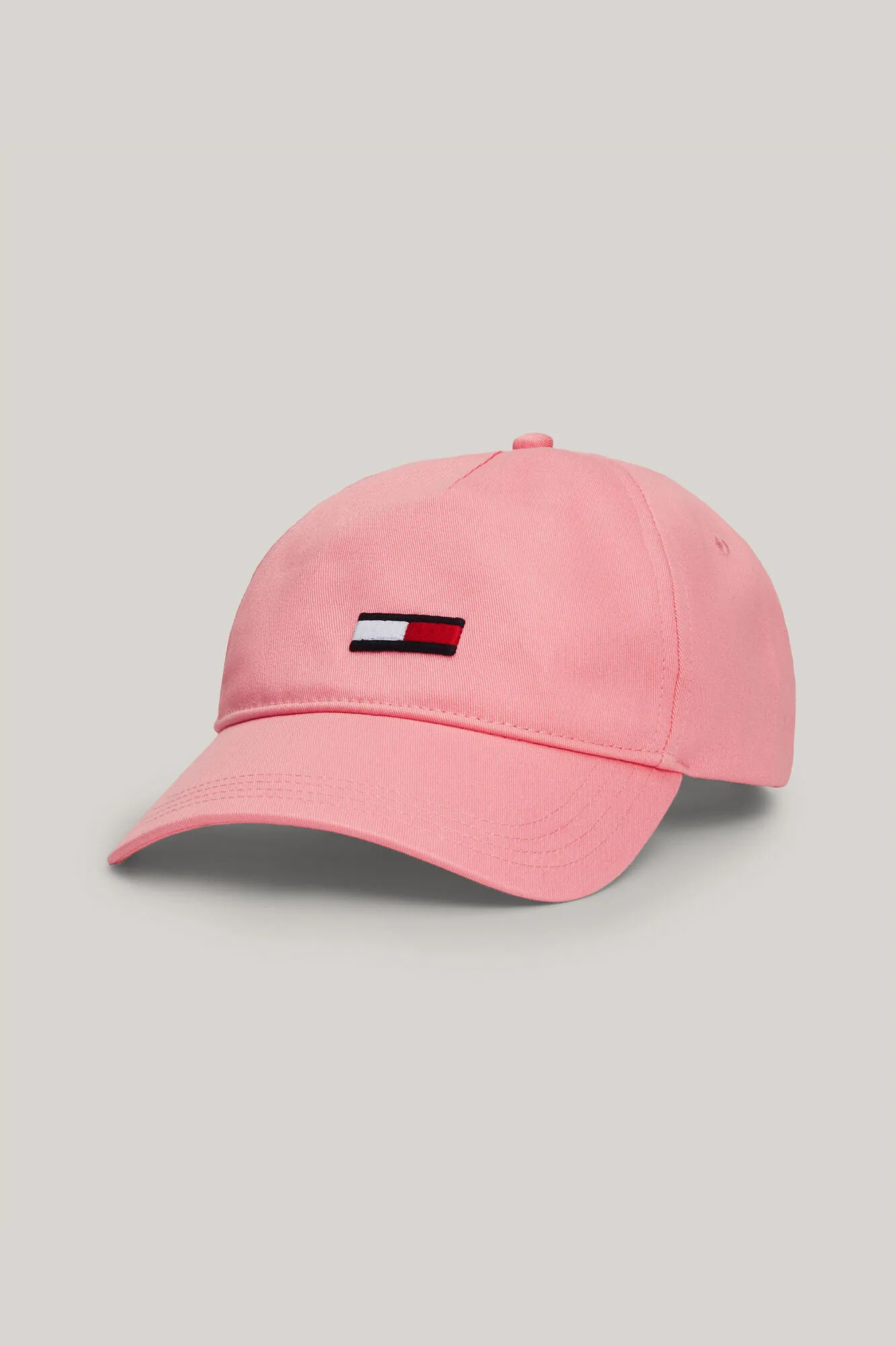 Gorra de algodón orgánico Tommy Jeans rosa