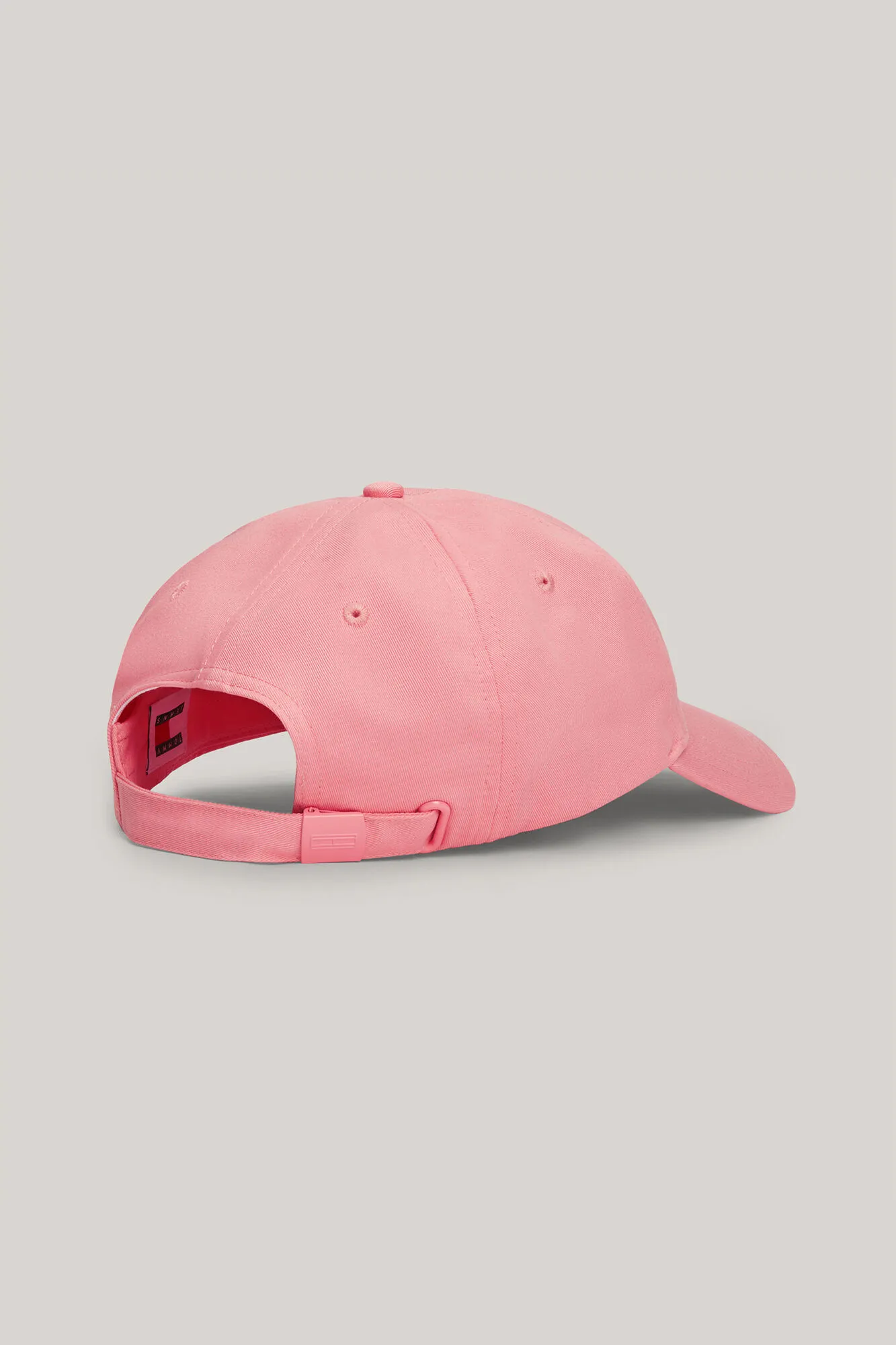 Gorra de algodón orgánico Tommy Jeans rosa