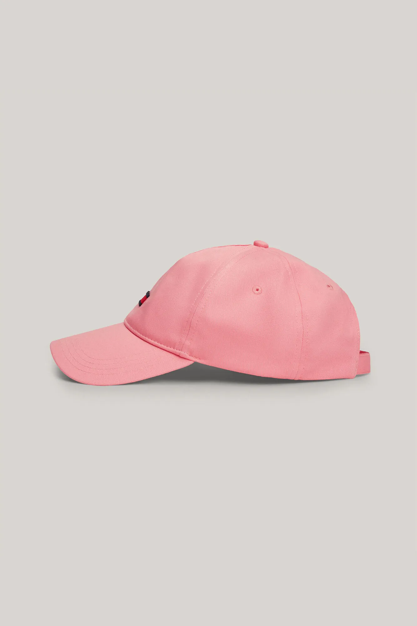 Gorra de algodón orgánico Tommy Jeans rosa