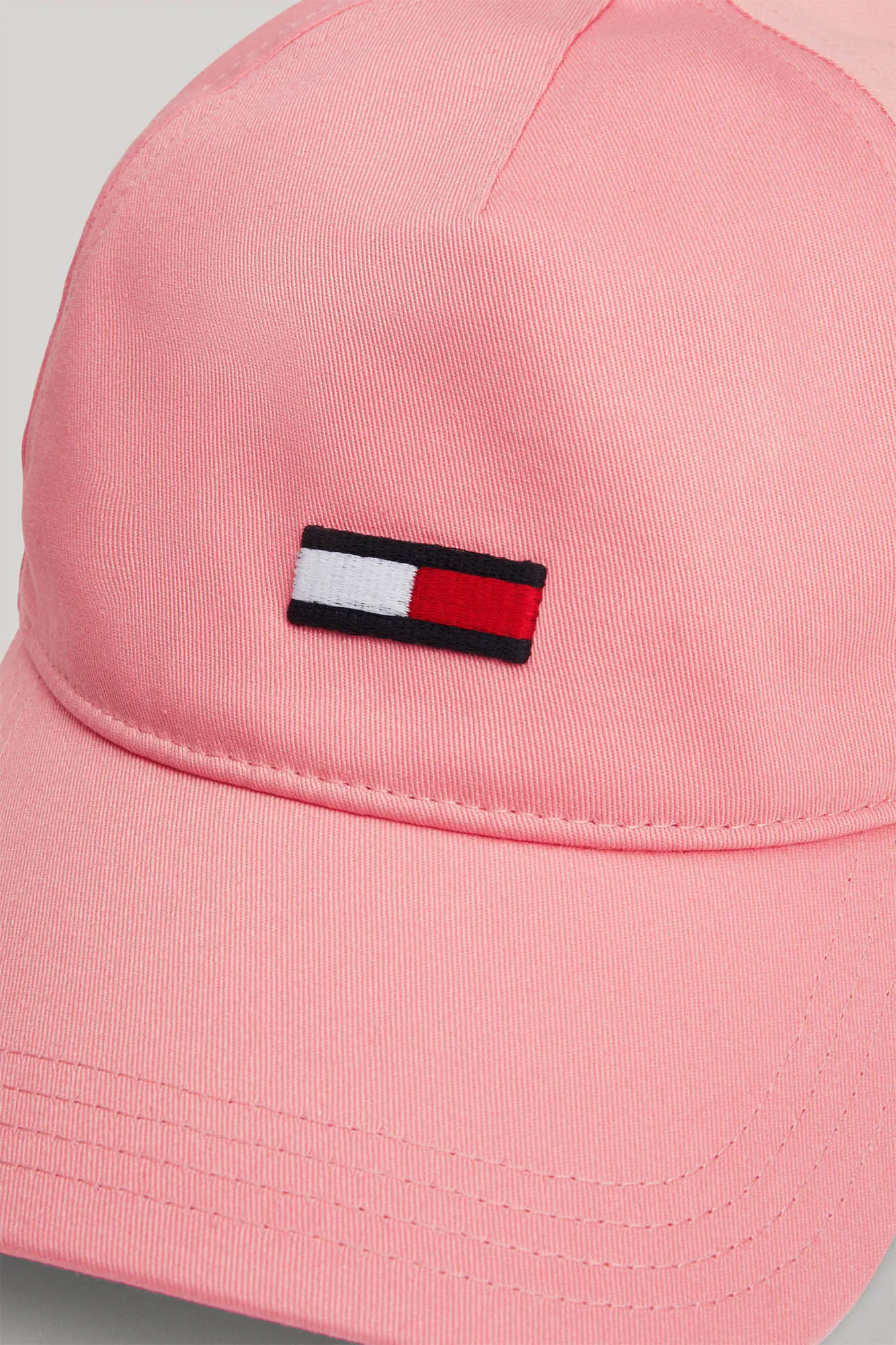 Gorra de algodón orgánico Tommy Jeans rosa