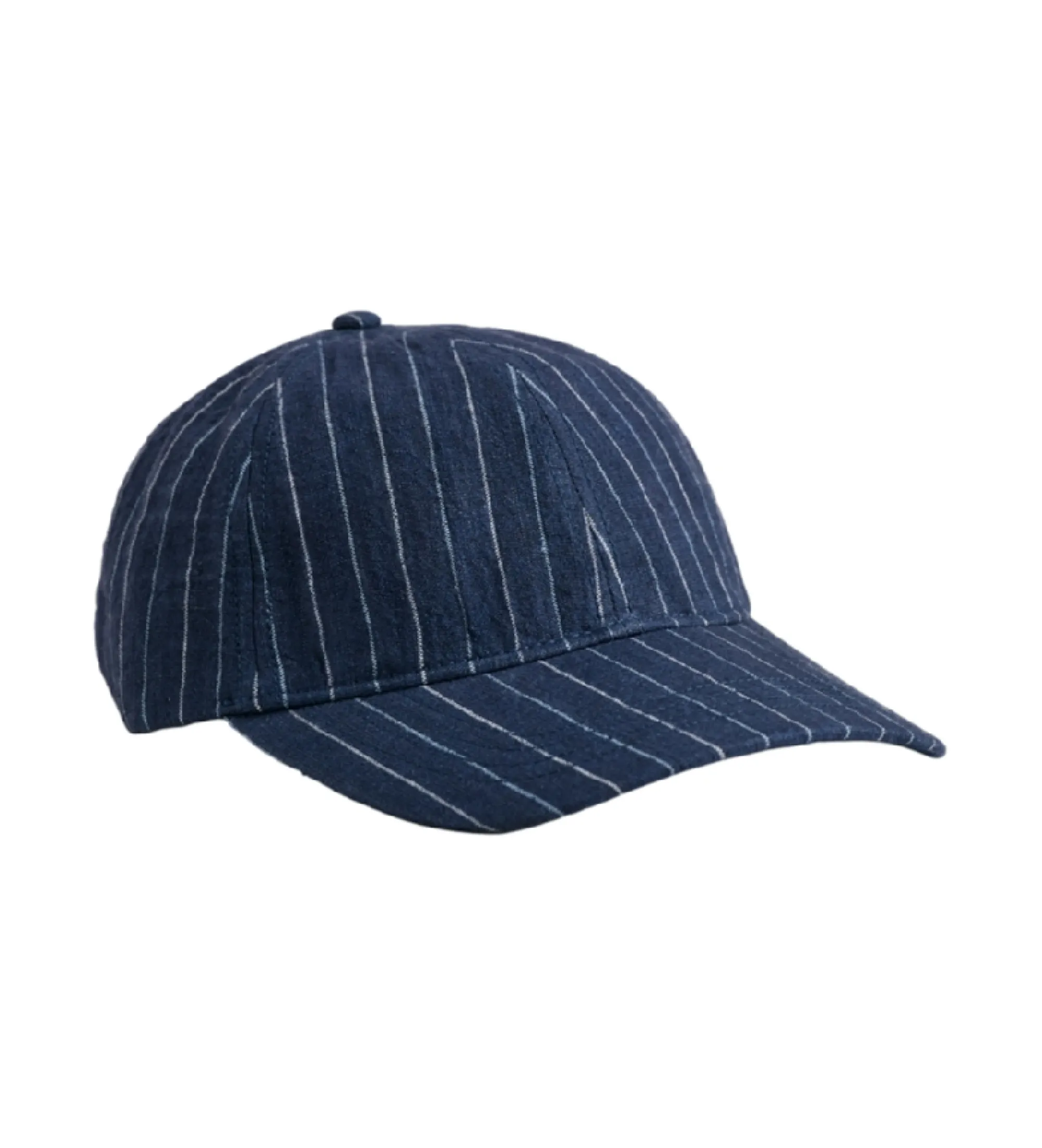 Gorra de lino a rayas marino