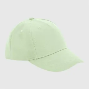 Gorra junior de algodón ecológico de 5 paneles Inicial relieve color pistacho