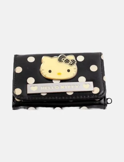 Hello Kitty Cartera negra estampada