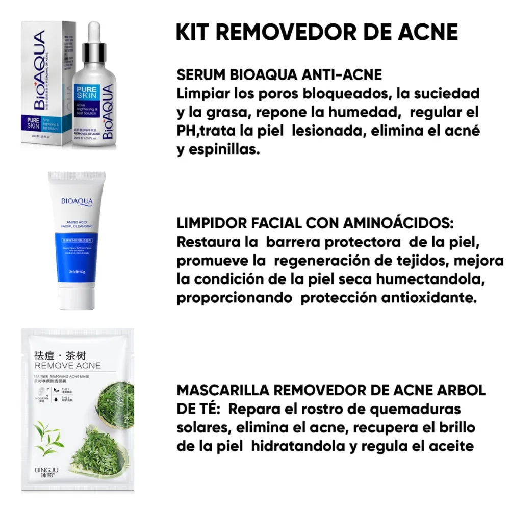 Kit x 3 Cuidado Facial Anti-Acné - BioAQUA Combo