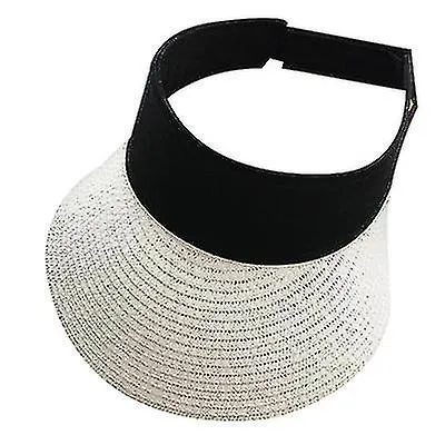 Mujeres Paja Sol Visera Sombrero De Ala Ancha Verano Uv