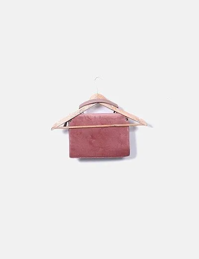 NoName Bolso satchel terciopelo rosa con tachas