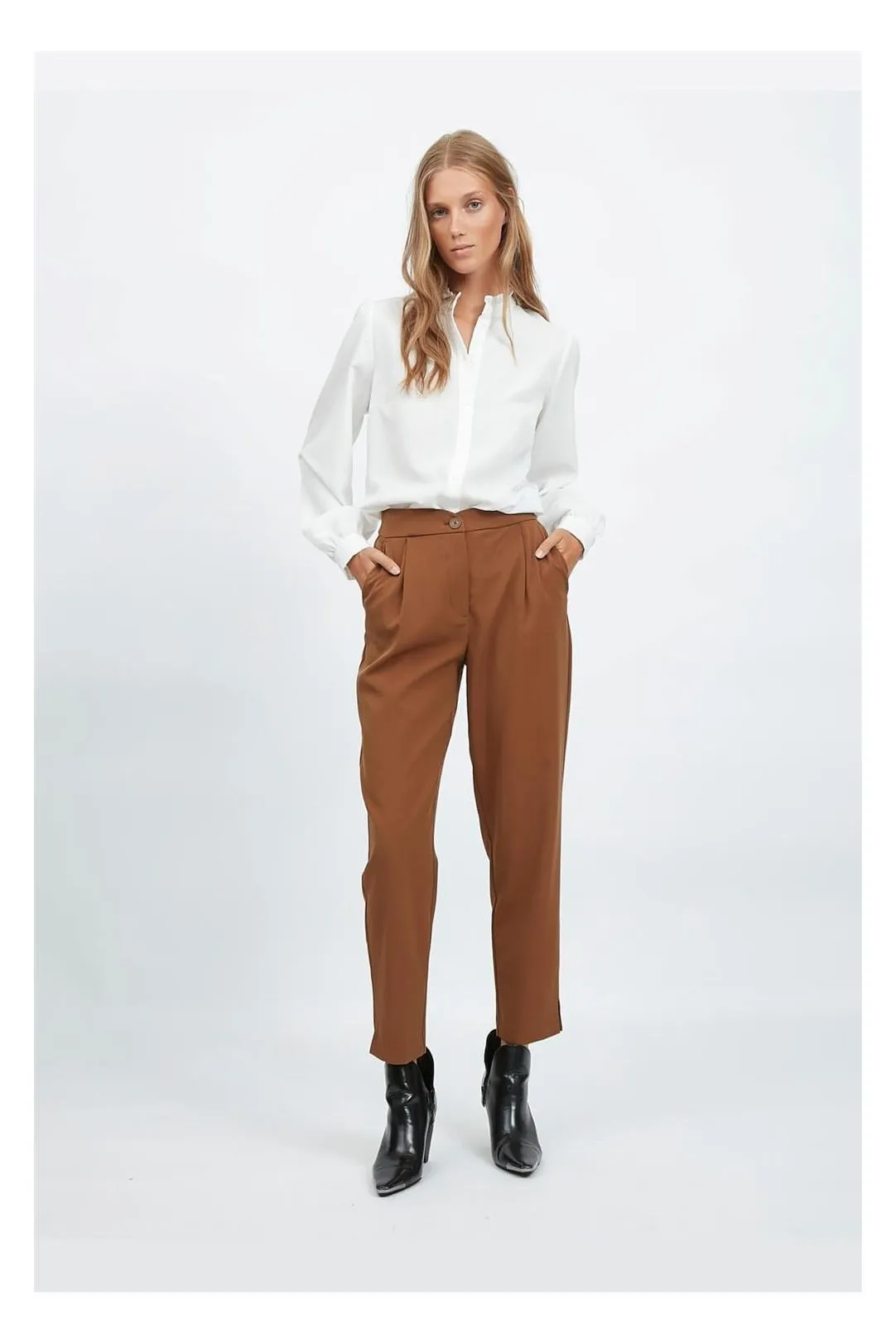 PANTALON CROPPED VISTRANI MARRON