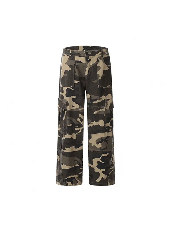 Pantalones cargo sueltos de camuflaje