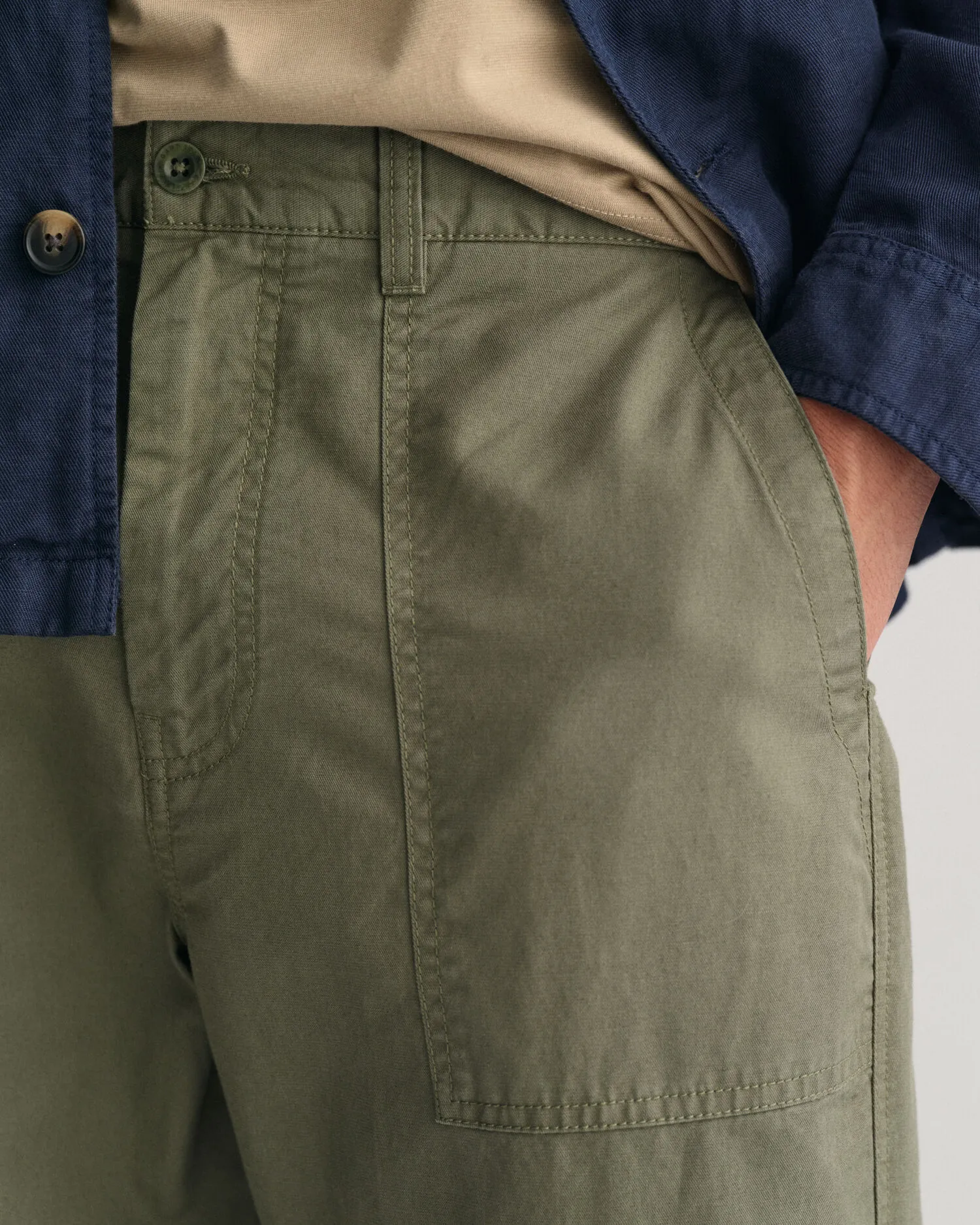 Pantalones chinos Regular Fit de algodón y lino