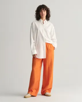 Pantalones Relaxed Fit en mezcla de lino Pull-On