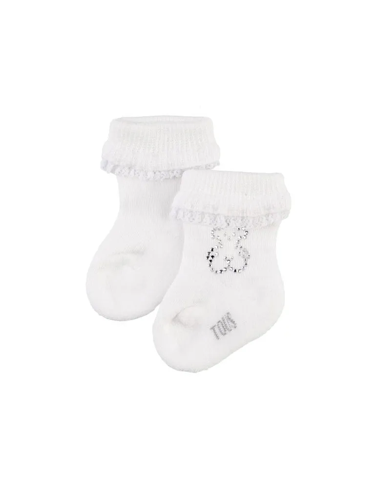 SET 2 CALCETINES DE CEREMONIA OSO STRASS BLANCO TOUS