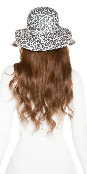 Sombrero animal print blanco