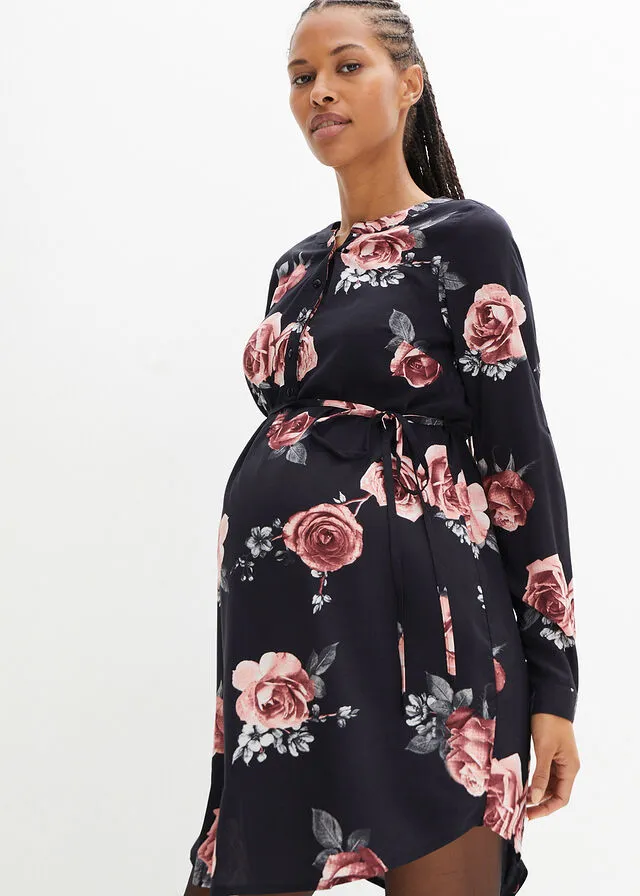 Vestido premamá Negro de flores