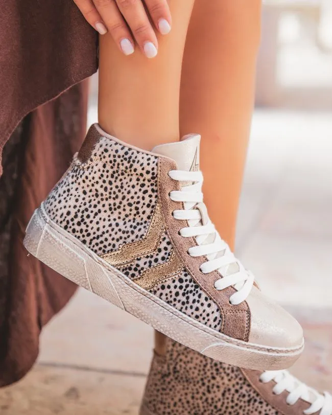 Zapatillas de mujer estampado de leopardo - CL61 TAUPE