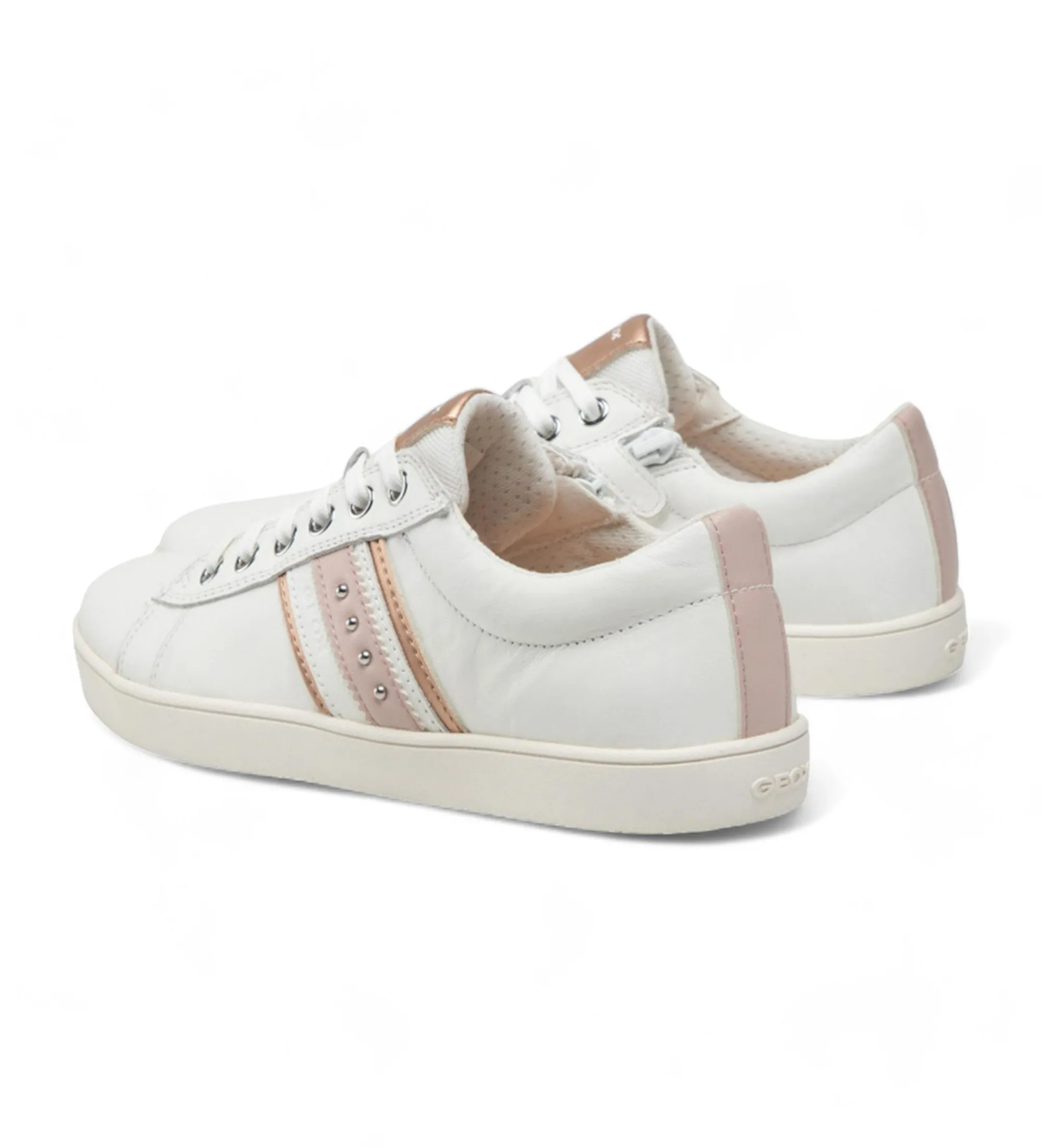 Zapatillas de piel Kathe blanco, bronce