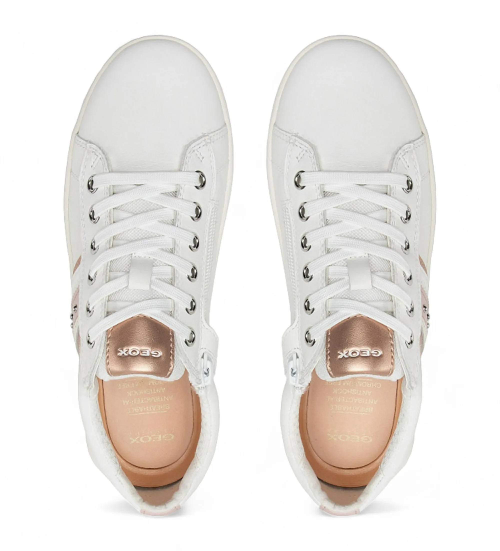 Zapatillas de piel Kathe blanco, bronce