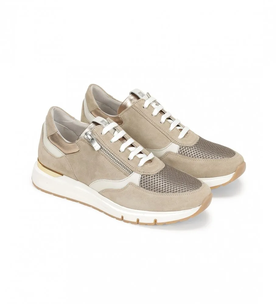 Zapatillas de Piel Serena taupe